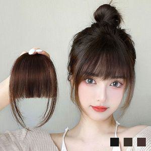 여성 핸드메이드 인모 풀뱅 앞머리 부분 가발 피스