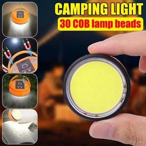 USB 충전식 LED 캠핑 랜턴 3조명 모드 야외 비상 랜턴용 자석 베이스가 있는 배터리 구동 휴대용