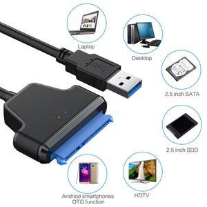 USB To SATA 외장형 하드 드라이브 직렬 3.0 유형 C 변환기 2.5 인치 노트북 SSD 용 20/50CM 디스크 케이블