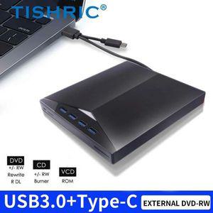 외장ODD TISHRIC C USB 외장 DVD 드 플레이어 CD 버너 리더 4 SD TF 카드