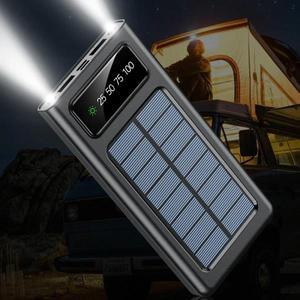 샤오미 200000 mAh 태양광 보조베터리 내장 케이블 충전기 2개의 USB 포트 외부 LED 조명 초고속