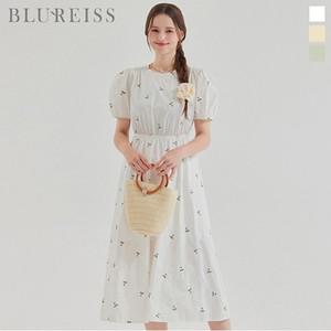 [블루레이스] 플라워 자수 코튼 플레어 원피스_B5M1OP3381