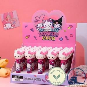 Sanrio 핑크 헬로 키티 소프트 고무 지우개 귀여운 소녀 어린이 연필 Kawaii 만화 학생 문구 용품 선물