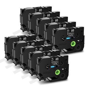 10PK 비접착성 18/24/36mm 에칭 스텐실 라벨 테이프 Brother STE141 STE-151 161 P-Touch PT530 E200 호환