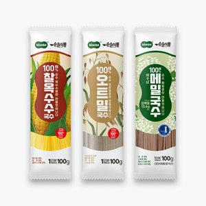 순솔 100% 메밀국수 오트밀국수 찰옥수수국수 (100g x 5봉) 글루텐프리 파스타 고단백질면 제로슈가 제로당