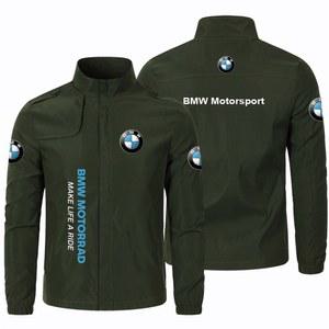 BMW 남성용 하이 넥 지퍼 자켓 프린트 오토바이 바이크 라이딩