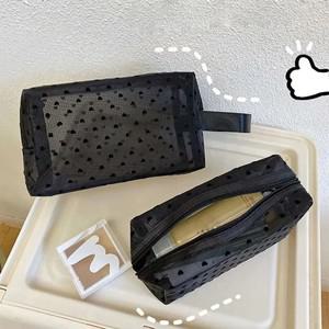 1PCS 여성 메쉬 메이크업 가방 파우치 주최자 핸드백 지퍼 화장품 주머니 목욕 보관 케이스