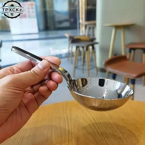1pc 스테인레스 스틸 식탁 숟가락 수프 국자 숏 손잡이 대형 라멘 부용 스푼 주방 식기 요리기구
