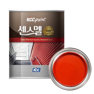 KCC 센스멜 골드 에나멜 페인트 진오렌지1L 철재 목재