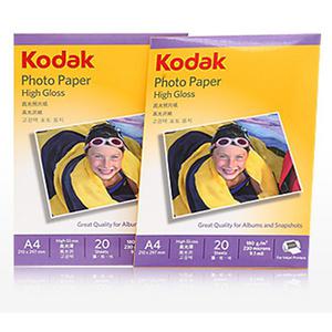 코닥 180g 고광택인화지 20매 필름용지 A4