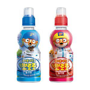 [기타][팔도]뽀로로 어린이음료 2종 밀크맛/딸기맛 235ml x 12개/24개/48개 선택