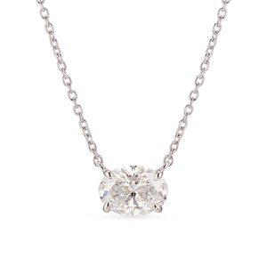 [도로시] 14k 오벌컷 랩 다이아몬드 1캐럿 목걸이(약 1.1CT)