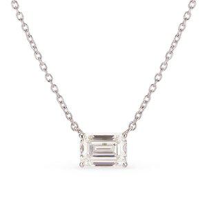[도로시] 14k 에메랄드컷 랩 다이아몬드 1캐럿 목걸이(약 1.1CT)