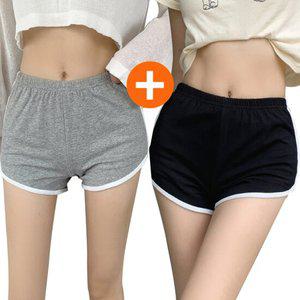 2개세 여성 반바지 돌핀팬츠 잠옷 여름 트레이닝 핫팬츠 숏팬츠