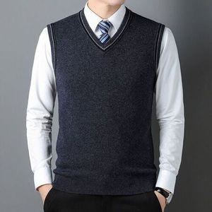 EAMT 남자 조끼 봄가을 민소매 상의 브이넥 니트 풀오버 도톰 비즈니스 조끼 EUNG4