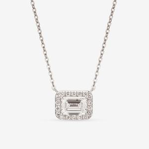 14K 18K 헤일로 에메랄드컷 랩 다이아몬드 1캐럿 목걸이 총 약 1.1CT)