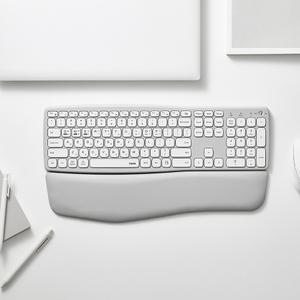아이노트  충전식 인체공학 무선 키보드 NK805RB/화이트 / 블루투스 키보드
