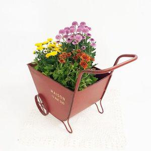 수레 화분 (레드) 수납함 조화 인테리어 소품 홈데코