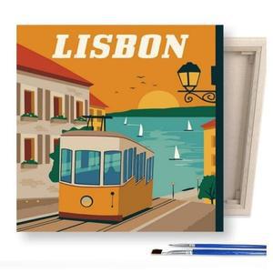 [BZJL8PNY_4C]DIY 페인팅 캔버스 물감 붓 세트 리스본
