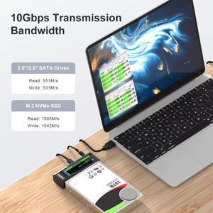 MAIWO M2 SSD 인클로저 NVMe NGFF PCIe 케이스 PC 노트북용 외장 수납함 HDD 사무실 클론 10Gbps 25 인치 3
