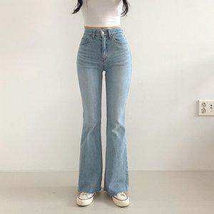 갤러리아 문에이블 여자 여성 봄 가을 부츠컷 히든밴딩 진청 연청 스판 키