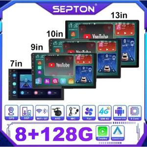SEPTON 안드로이드 자동차 라디오 스마트 카 시스템 폭스바겐 닛산 기아 도요타 2Din 오디오용 7 인치 9 10 13