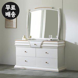 [벤티스가구]뮤에 원목 엔틱 와이드 화장대세트 안방 서랍장 고급 명품 수납형 거울 화장대 북유럽