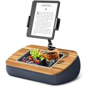ERGONOV 랩 빈백 태블릿 베개 스탠드 조절 가능한 홀더 스낵 볼 360 회전 클립 4 7 13인치 킨들 휴대폰 침대 소파 리클라이너 그레이에서 핸즈프리 독서와 휴식에 이상적입니다