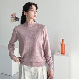 [옷자락]여자 반폴라 모크넥 캐시미어 울니트 파스텔 티셔츠_P315481521