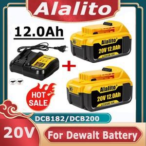 디월트 DCB205 DCB201 DCB203 전동 공구용 교체 리튬 이온 배터리 충전기 포함 20 V 120Ah DCB200 최대 20