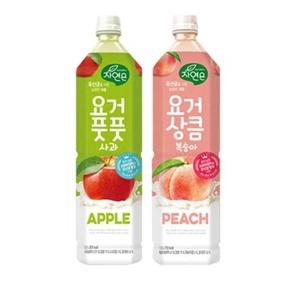 [웅진] 자연은 요거 풋풋 복숭아 1.5L 6입 + 사과 1.5L 6입