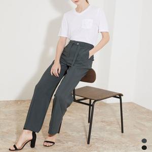 올리비아로렌 / 벨트 포인트 와이드 팬츠 VOCDL3M4261 / 애플아울렛 ( 블랙 그린 )