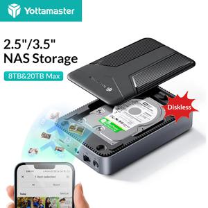 Yottamaster2.5/ 3.5 SATA HDD NAS 네트워크 개인 클라우드 수납함 하드 드라이브 인클로저 외부 인클로저