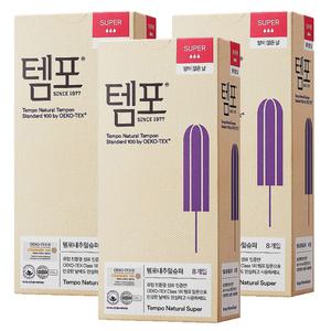 템포 탐폰 내추럴 슈퍼 8P X 3팩