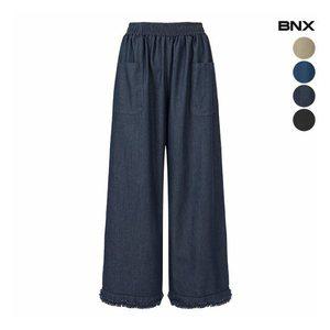 [BNX][55-77]여성 코튼 스판 밴딩 와이드 팬츠