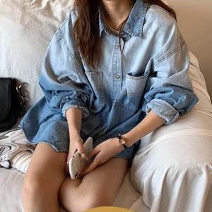 [드레스허그]렌텔 루즈핏 데님 셔츠 자켓