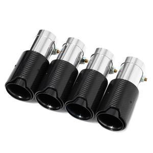 글로스 블랙 탄소 섬유 배기 팁 190mm 머플러 BMW 호환 M3 E9x E90 E92 E93 M 성능 80mm 로트당 4 개