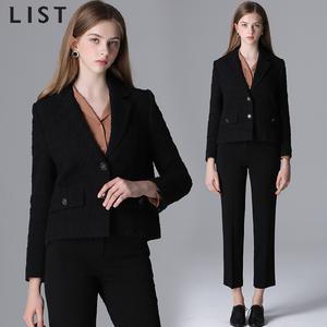 [리스트(LIST)] 체크 울 블렌드 숏 자켓 (택가격:428000원)