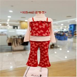 프렌치캣8 레드 리본 뷔스티에티셔츠 팬츠 세트 (q46dkt270 q46dkp250r)