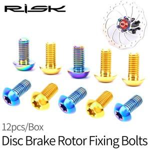 RISK Torx 라운드 헤드 T25 티타늄 합금 TC4 디스크 브레이크 로터 고정 볼트, 산악 도로 자전거, M5x10mm,