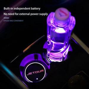 자동차 조명용품 자동차 워터컵 코스터 거치대 7  LED 분위기 조명 USB 충전 체리 제투어 X70 X90 X95 대시