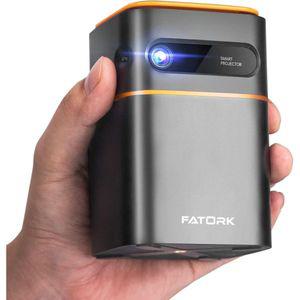 FATORK 미니 프로젝터 5G WiFi DLP 스마트 휴대용 영화 전화 1080P HD 지원용 포켓 야외 무선 단거리 투사