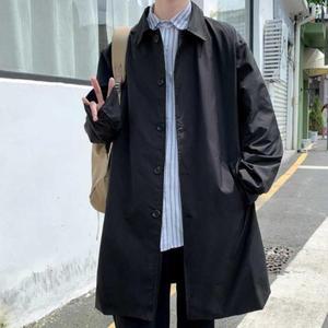 대학생 데일리 남자 간절기 스타일 맥 코트 트렌치 코디 블랙 롱 EoZ