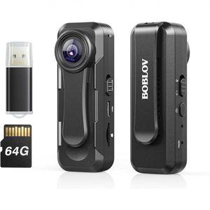 BOBLOV W1 소형 카메라 바디캠 미니캠코더 64GB 포함