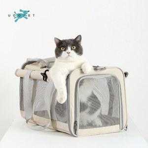 회색 이동가방 강아지 유모차 산책가방 캐리어 고양이 달린 투명 바퀴 2인용 2인용캐리어
