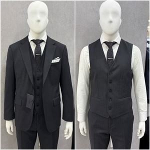 [트루젠]남성 여름 예복 혼주 턱시도 면접 차콜 정장 양복 조끼 베스트 세트