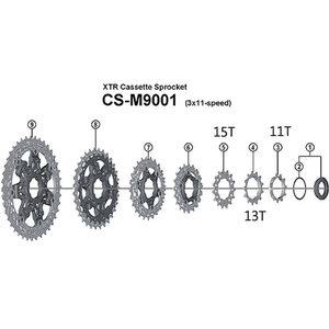 시마노 자전거 후일 스프라켓 부품 11단 XTR CS-M9000 13T(2105)