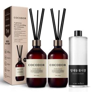 코코도르 프리미엄 디퓨저 500ml 2개입+리필액 500ml 집들이선물 실내방향제 인테리어 양재동꽃시장