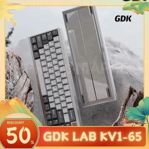 GDK 랩 Kv1-65 기계식 키보드 키트, 트라이 모드 무선 맞춤형 알루미늄 합금 마이너리티 PC 액세서리