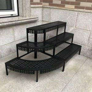 화분받침대 계단식 철제 화분진열대 화분대 빈티지 스탠드 가든 막대 거실 화분 금색 소품